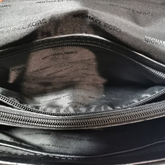 Black/Silver Sloan Quilted & Grommeted Lamb Organizer Crossbody #248 - Picture 8 of 16